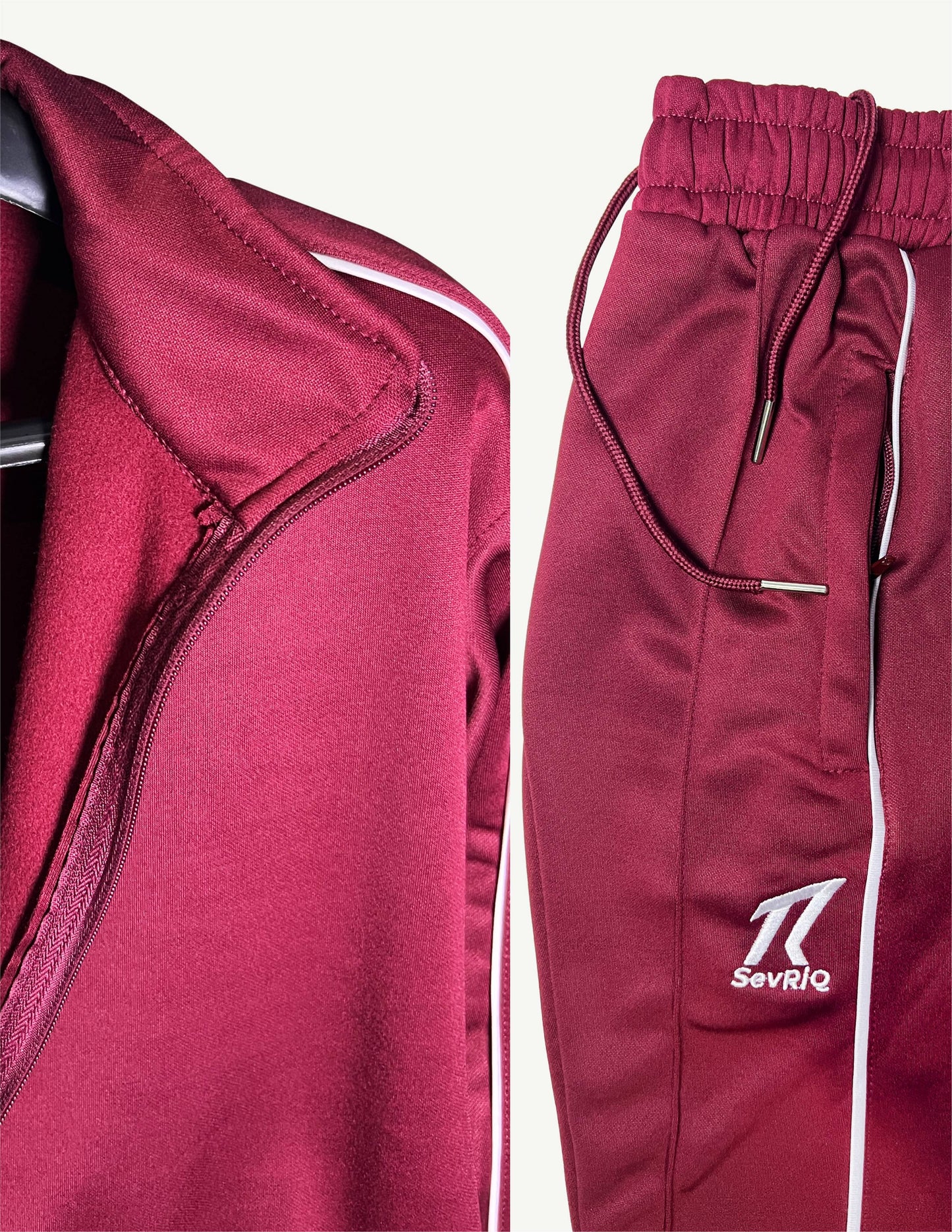 SevRiQ Premium Fleece Tracksuit in Maroon | Men’s Full Set