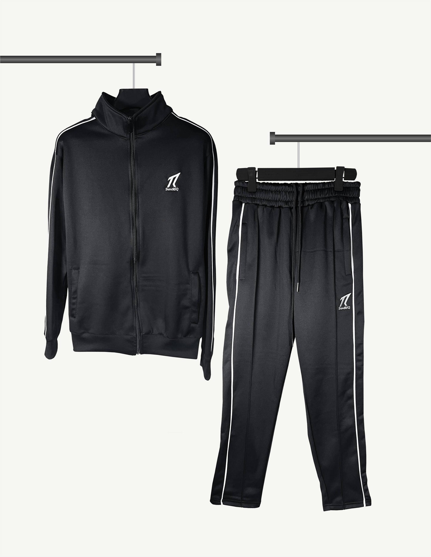 SevRiQ Premium Fleece Tracksuit in Black | Men’s Full Set