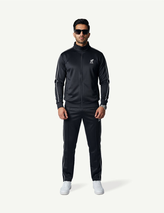 SevRiQ Premium Fleece Tracksuit in Black | Men’s Full Set