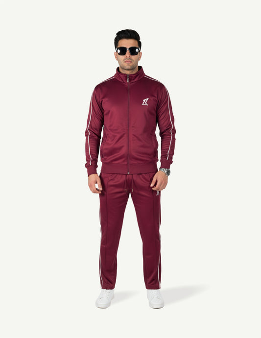 SevRiQ Premium Fleece Tracksuit in Maroon | Men’s Full Set
