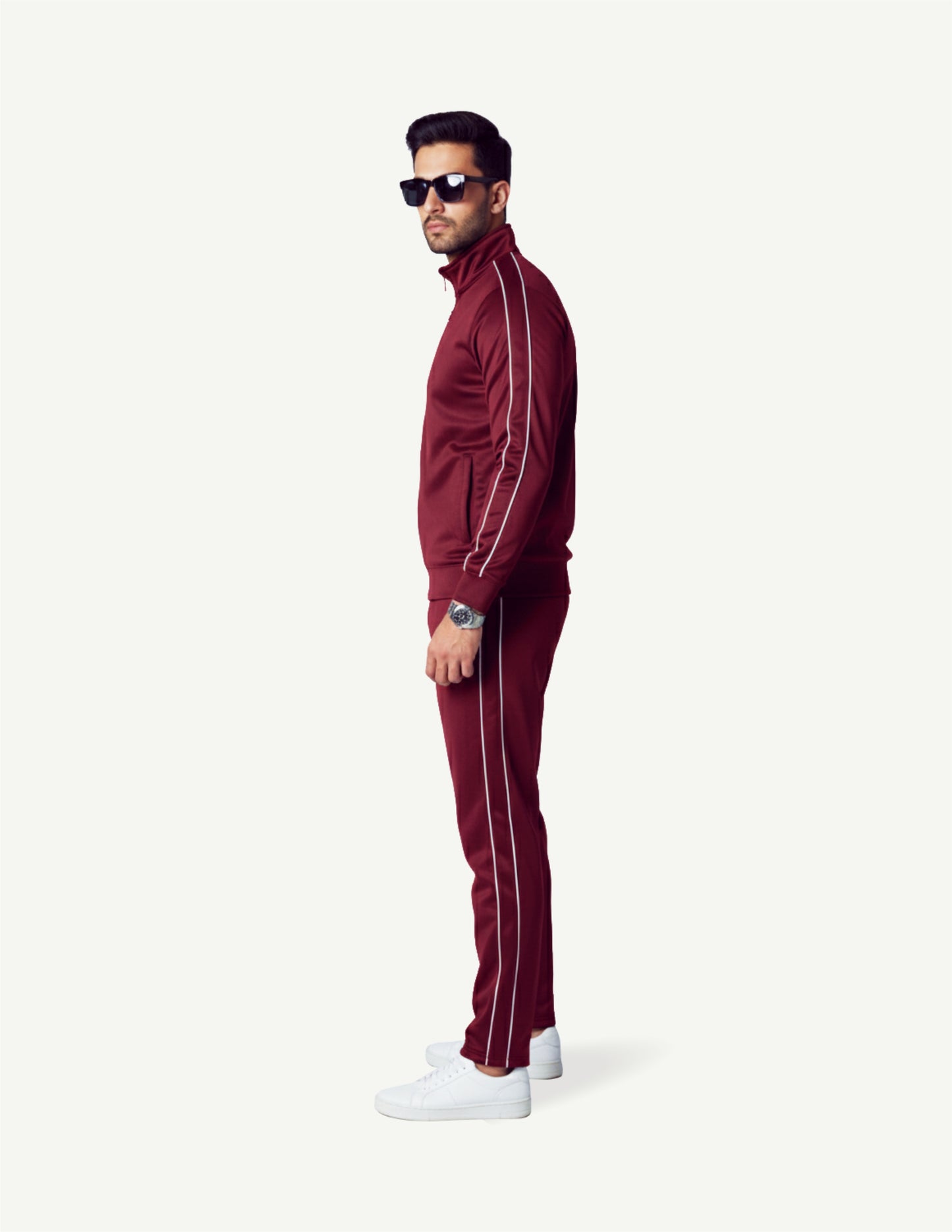 SevRiQ Premium Fleece Tracksuit in Maroon | Men’s Full Set