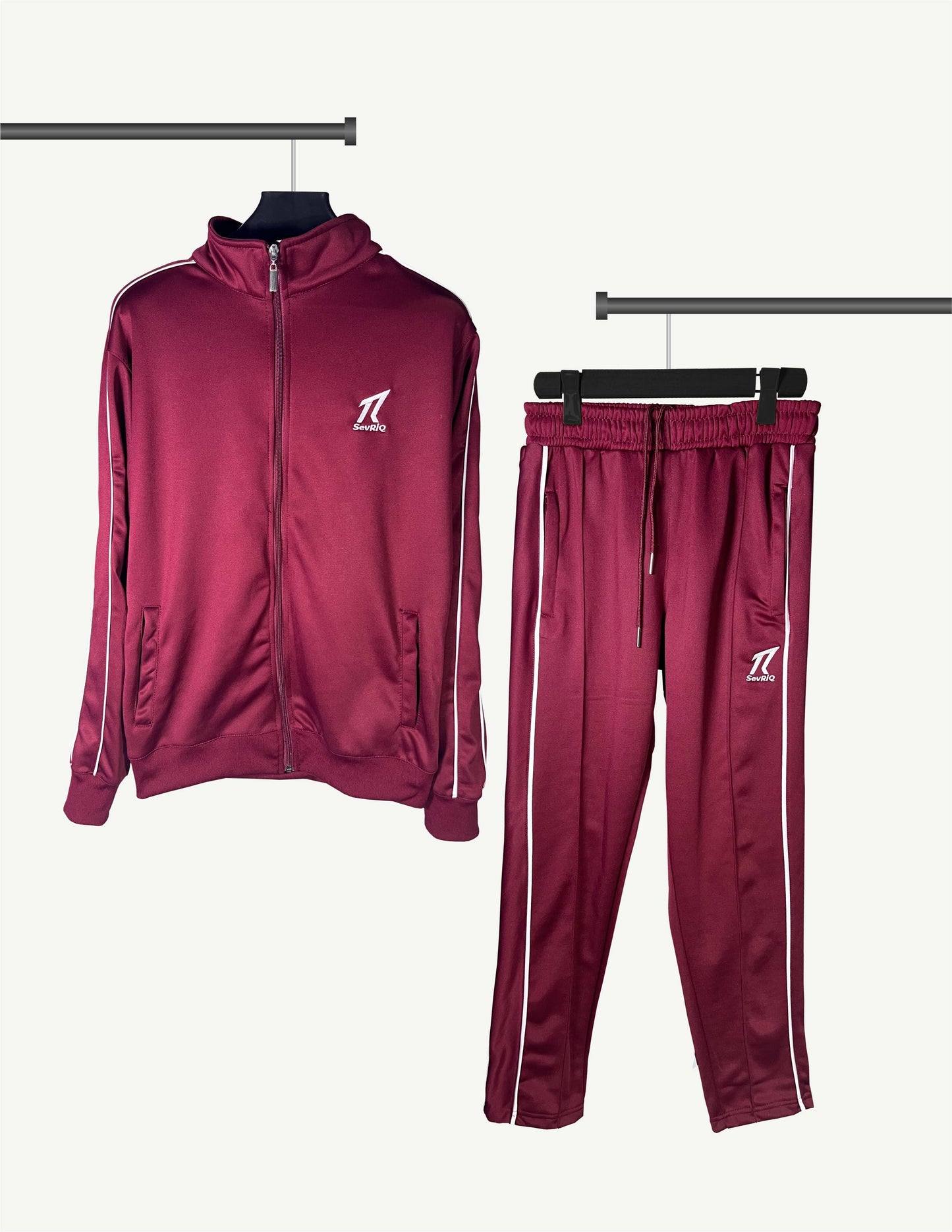 SevRiQ Premium Fleece Tracksuit in Maroon | Men’s Full Set